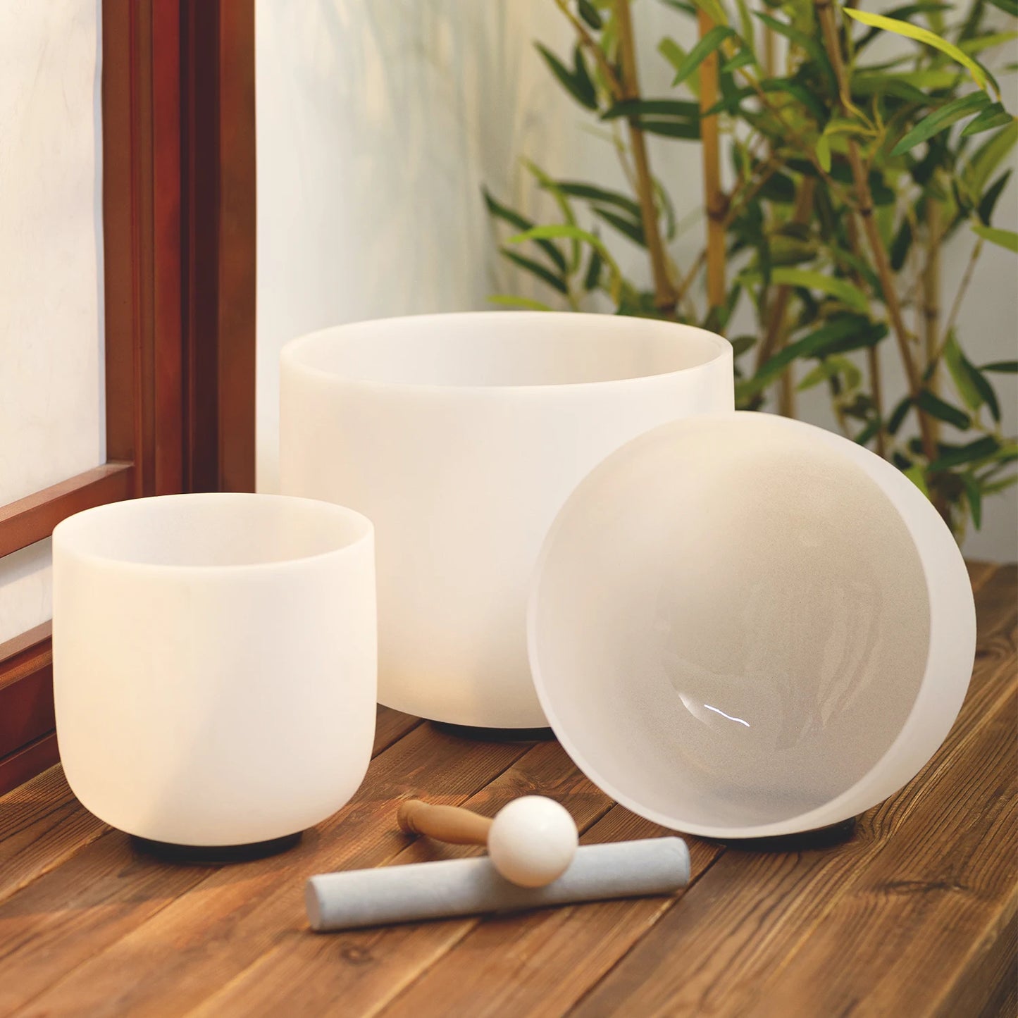 πΏ KVKA 3-Piece Crystal Singing Bowl Set (6β B β’ 8β G β’ 10β E)