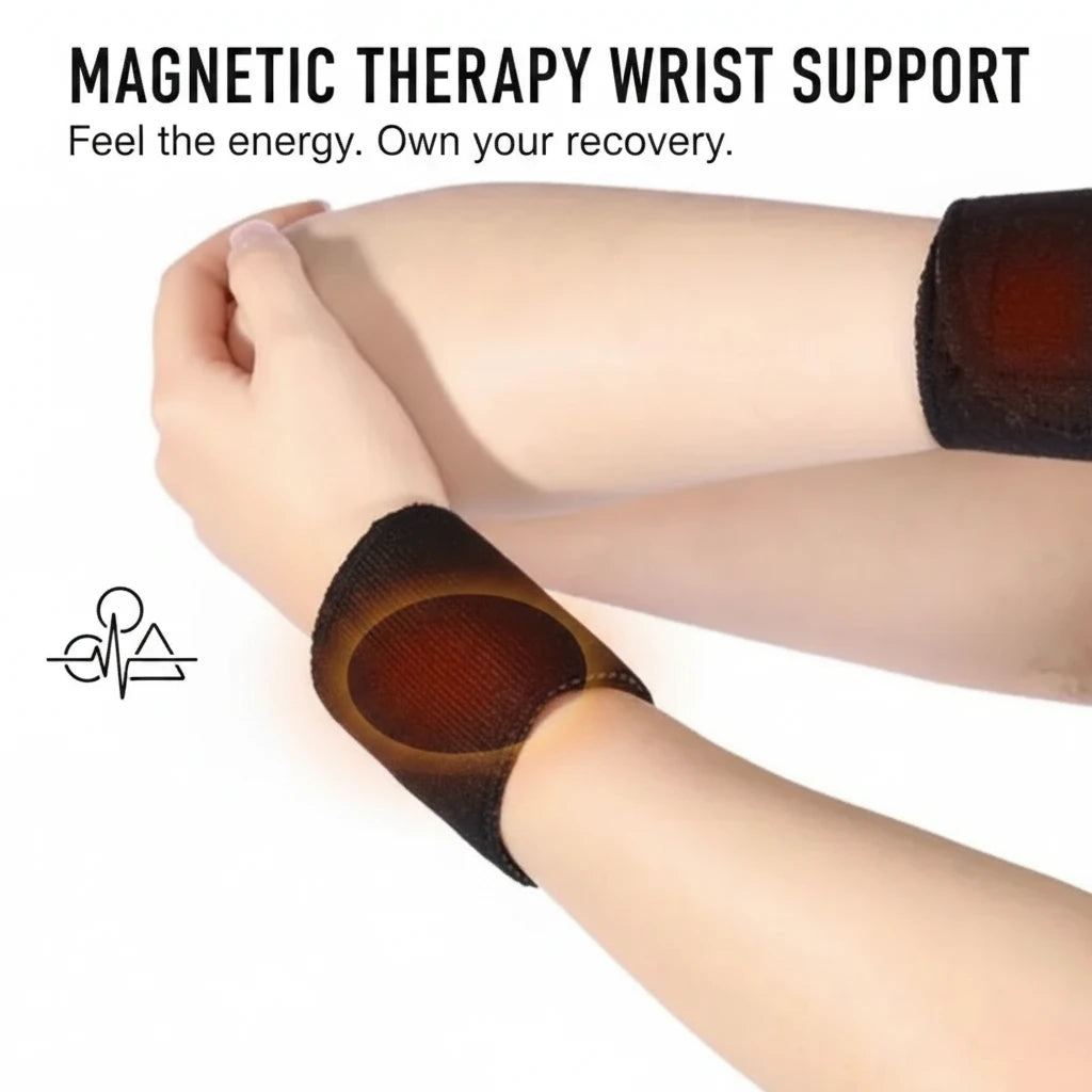 Magnetic Therapy Self-Heating Wrist Support Brace Wrap Heated Hand Warmer Compression Pain Relief Wristband