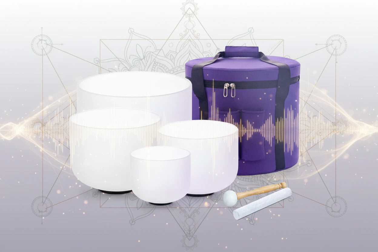 Crystal Singing Bowl Set (432Hz) – Sound Healing & Meditation Kit