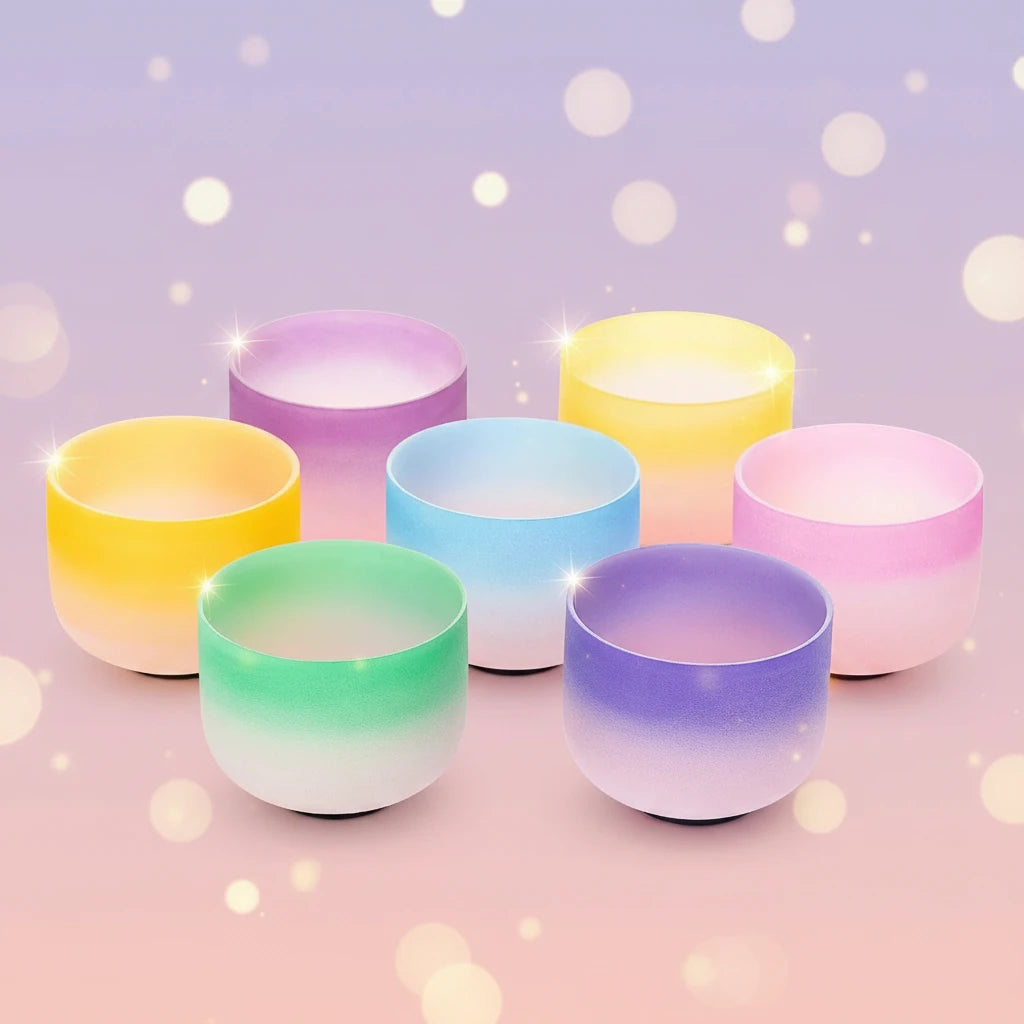 7-Piece 432Hz Crystal Singing Bowl Set