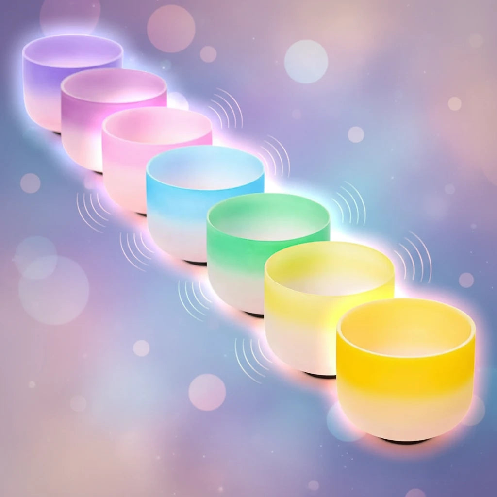 7-Piece 432Hz Crystal Singing Bowl Set
