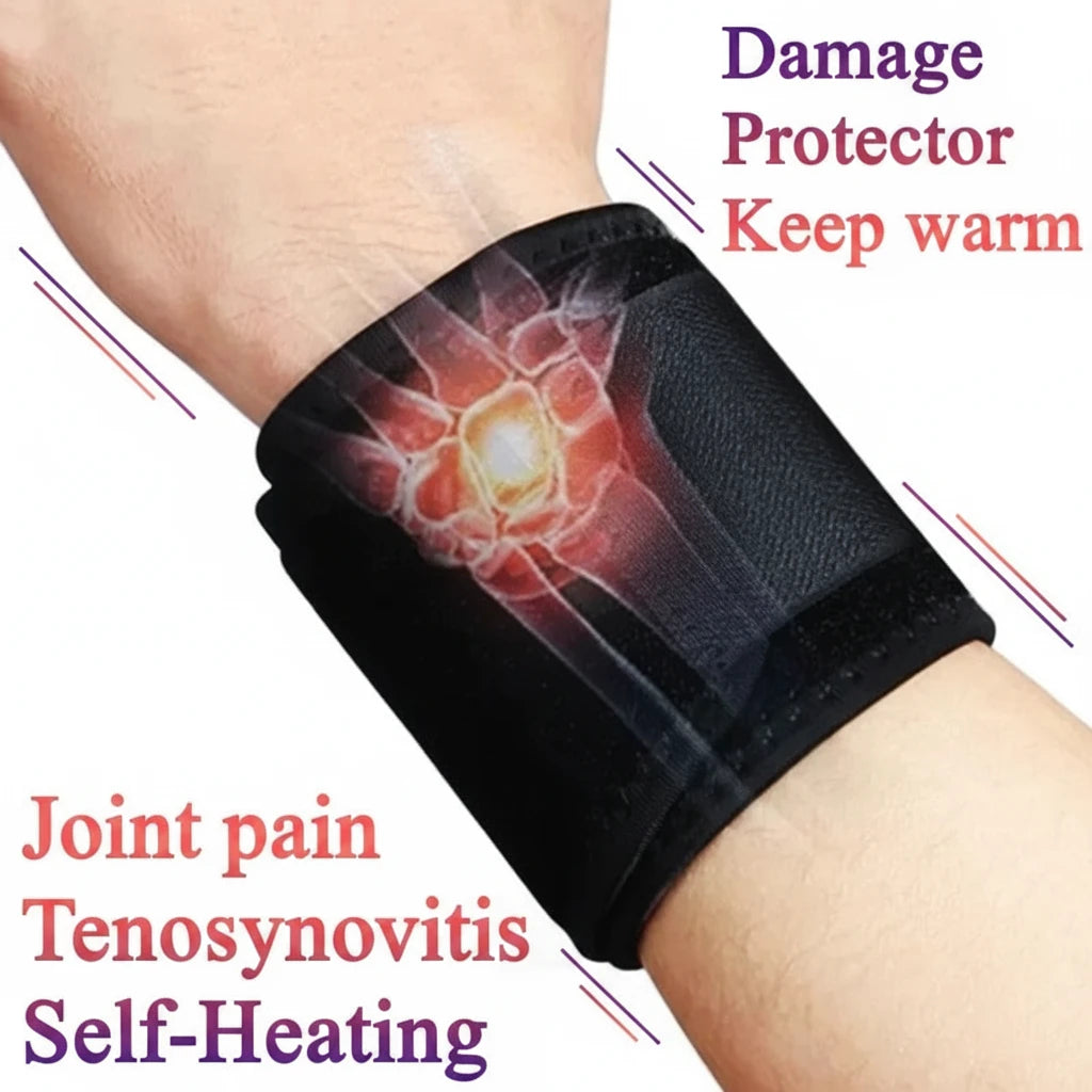 Magnetic Therapy Self-Heating Wrist Support Brace Wrap Heated Hand Warmer Compression Pain Relief Wristband