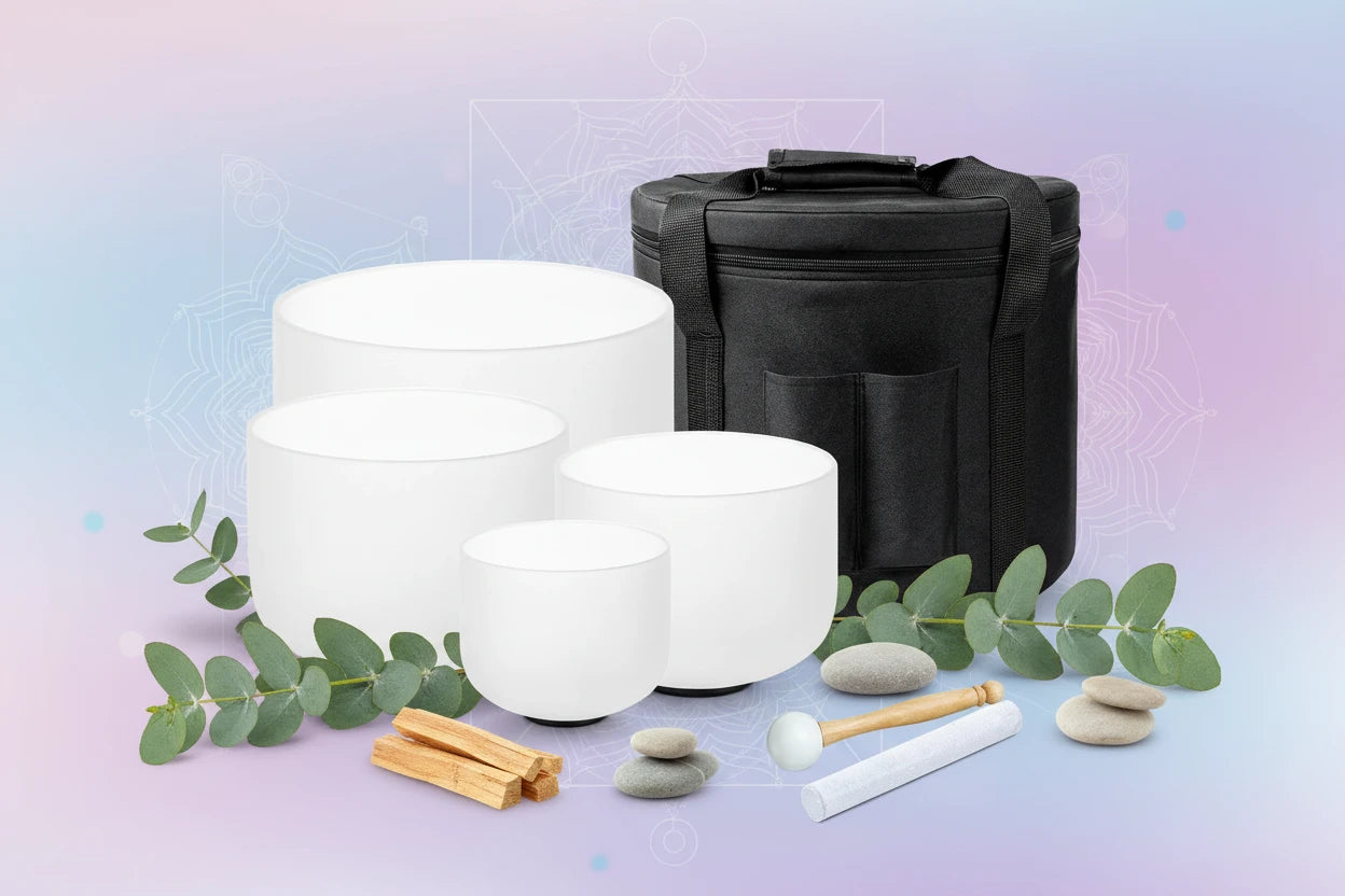 Crystal Singing Bowl Set (432Hz) – Sound Healing & Meditation Kit