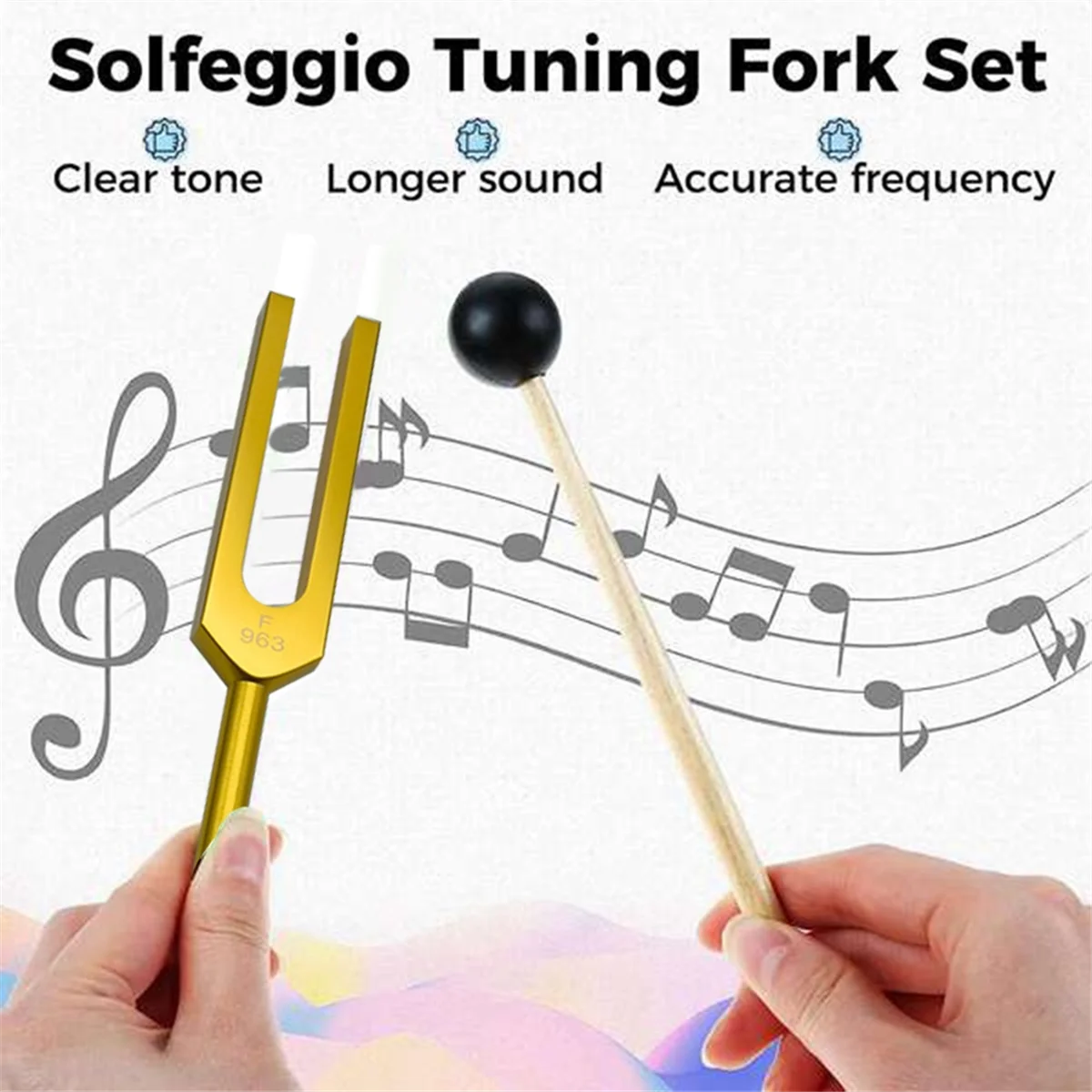 F 963HZ Tuning Fork Set, Tuning Fork for Healing Chakra, Sound Therapy, Keep Body, Mind and Spirit in Perfect Harmony