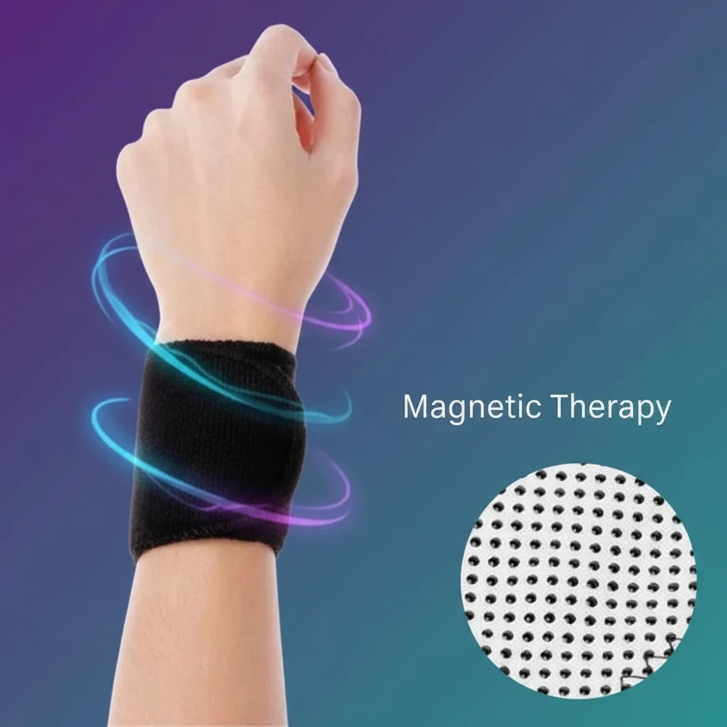 Magnetic Therapy Self-Heating Wrist Support Brace Wrap Heated Hand Warmer Compression Pain Relief Wristband