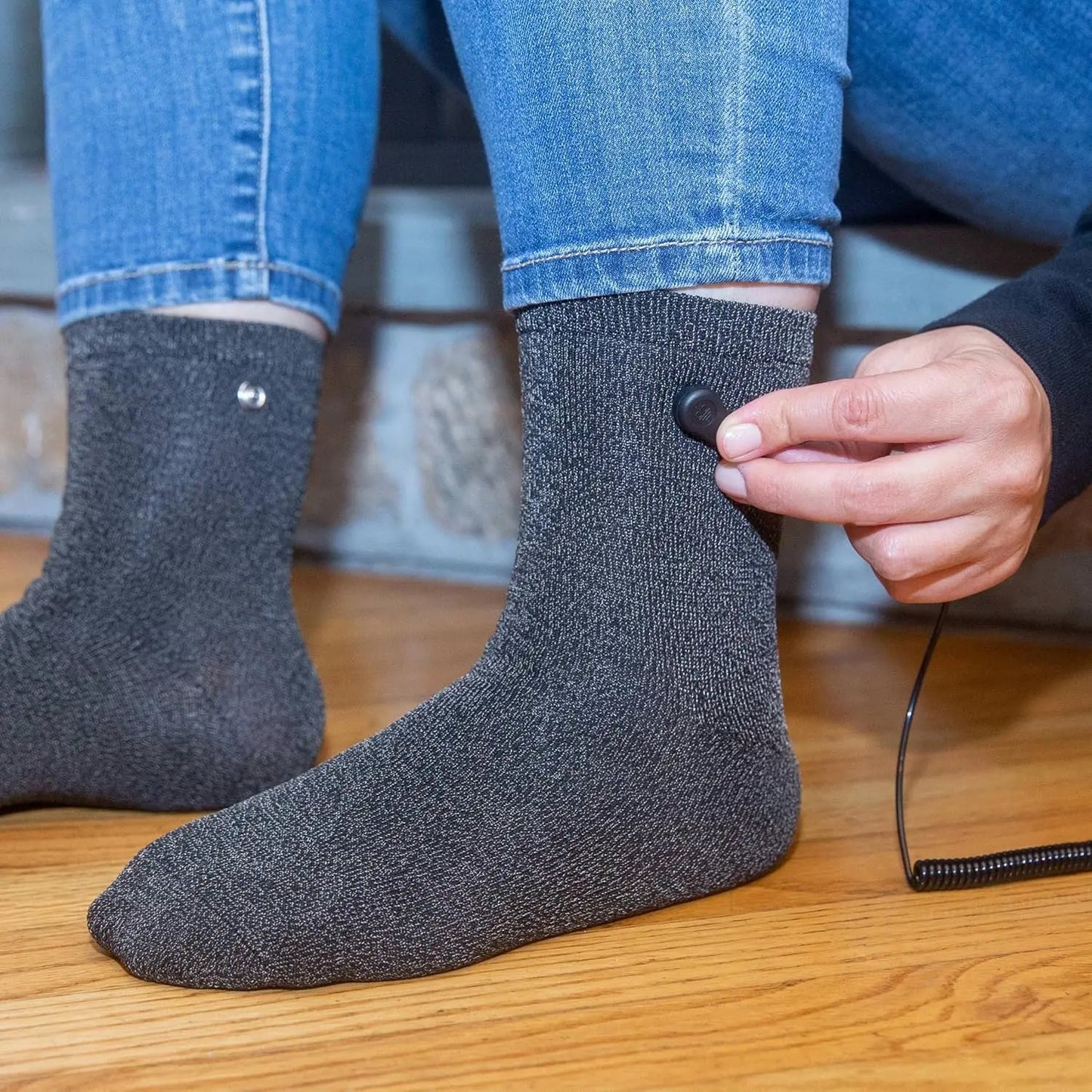 Grounding Socks Silver Fiber Conductive Earthing Socks for Men Women 30 Pure Silver Content Anti Static Sleep Health Recovery