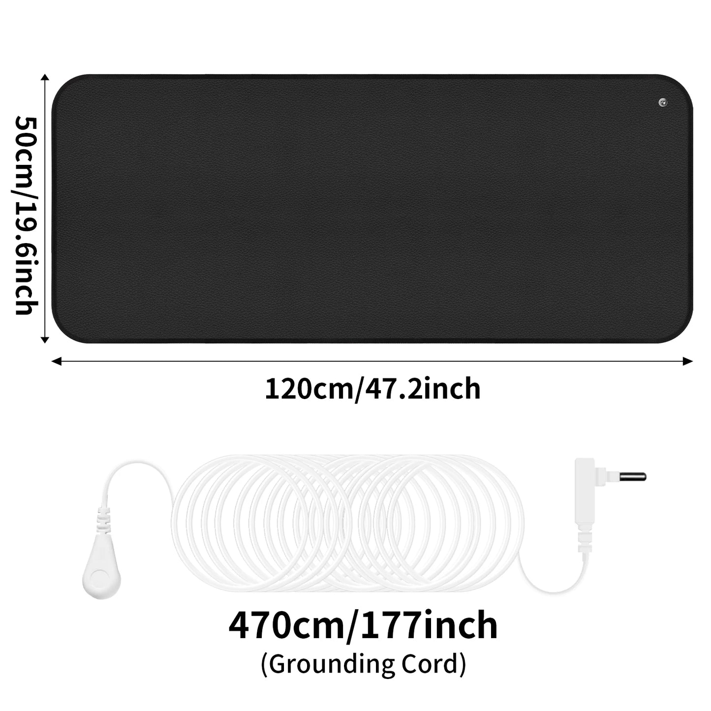 Grounding Mat for Feet Earth Connected Wellness for Pain Relief Muscle Tension Relaxation Travel 25-120CM Grounding Pad