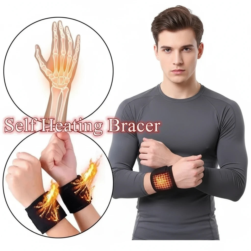Magnetic Therapy Self-Heating Wrist Support Brace Wrap Heated Hand Warmer Compression Pain Relief Wristband