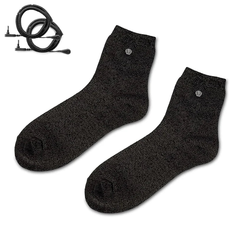 Grounding Socks Silver Fiber Conductive Earthing Socks for Men Women 30 Pure Silver Content Anti Static Sleep Health Recovery
