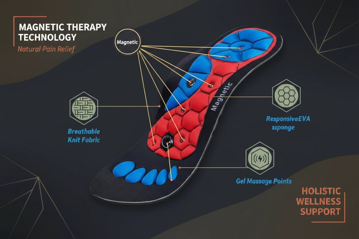 Magnetic Therapy Sports Insoles – Acupressure Comfort & Arch Support