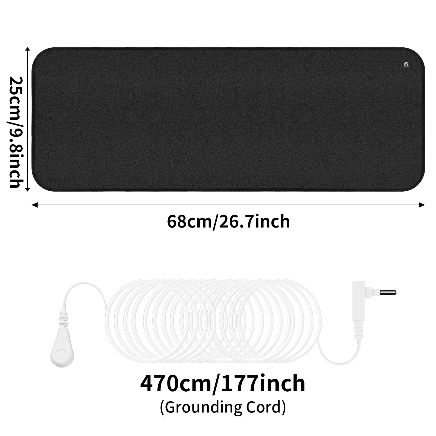 Grounding Mat for Feet Earth Connected Wellness for Pain Relief Muscle Tension Relaxation Travel 25-120CM Grounding Pad