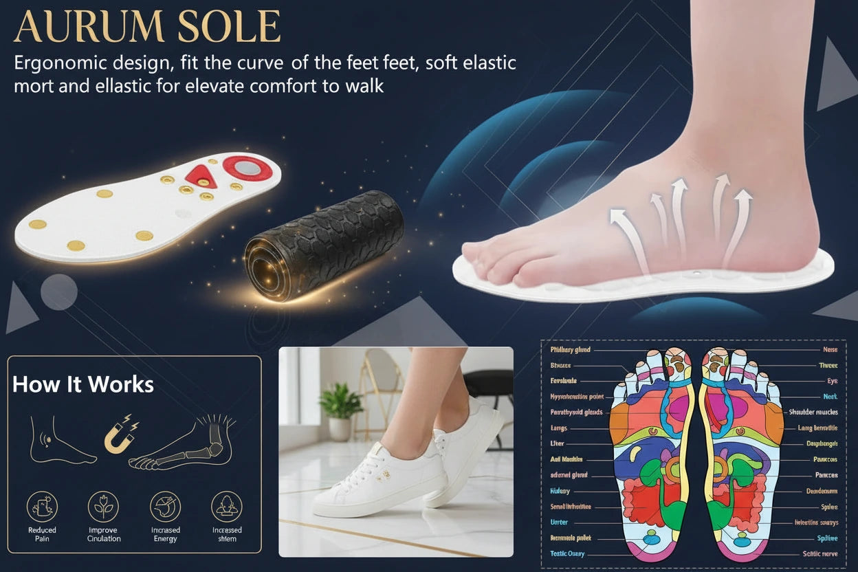 Magnetic Therapy Sports Insoles – Acupressure Comfort & Arch Support