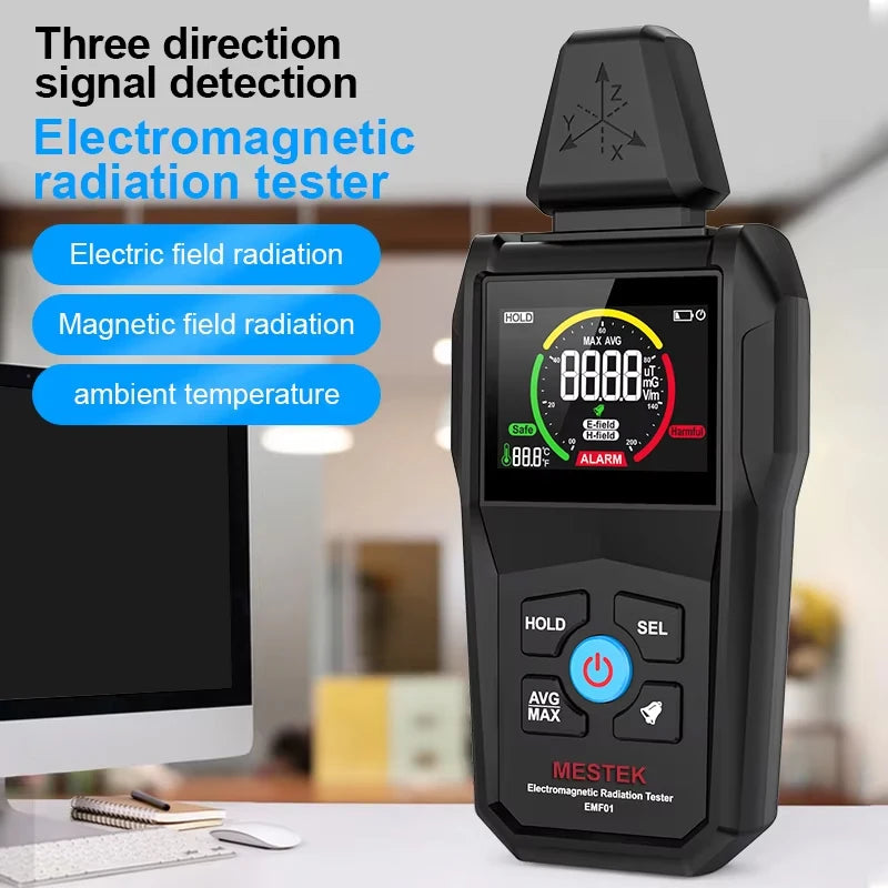 EMF01 Electromagnetic Radiation Detector

High-Precision EMF Meter • Electric Field & Magnetic Field Tester • Home & Office Safety Monitor