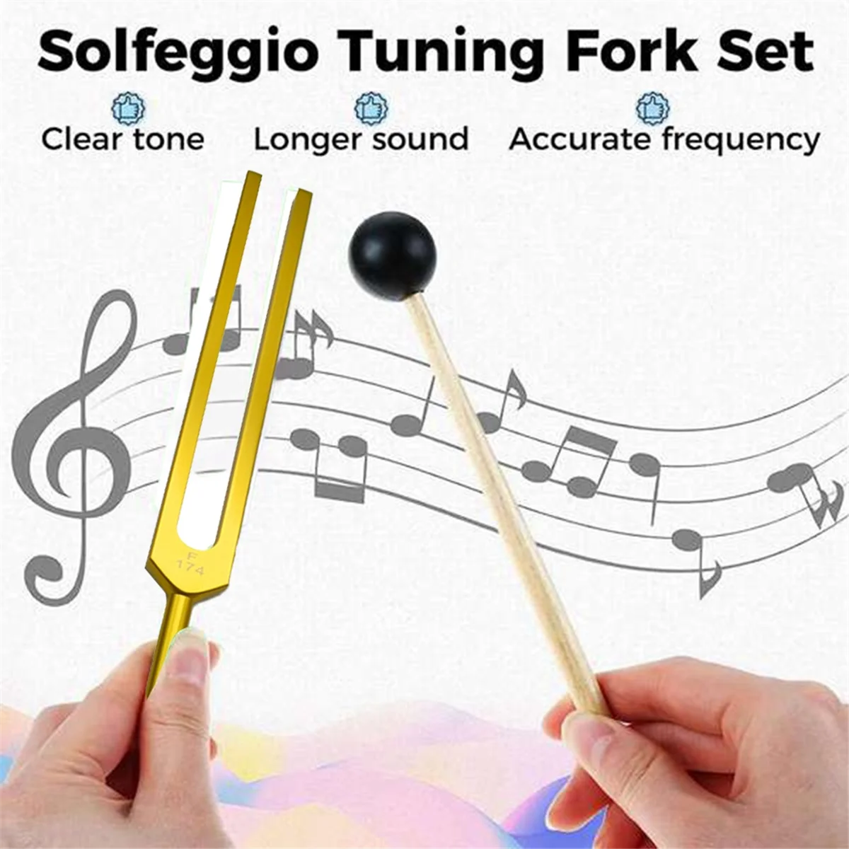 B48B-F 174 HZ Tuning Fork Set,Tuning Fork for Healing Chakra,Sound Therapy,Keep Body,Mind and Spirit in Perfect Harmony