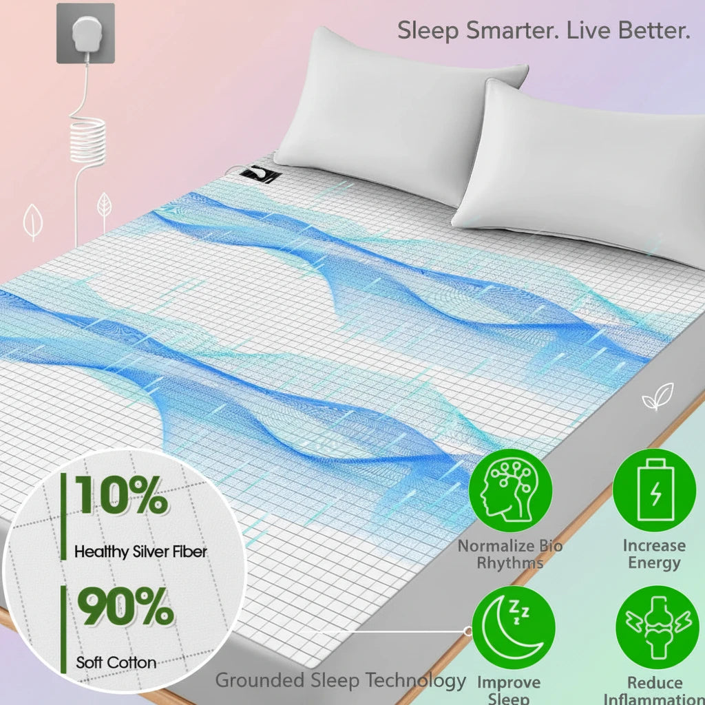 Grounding Bed Sheet – Silver Fiber Earthing Mat for Deep Sleep & Daily Balance ™
