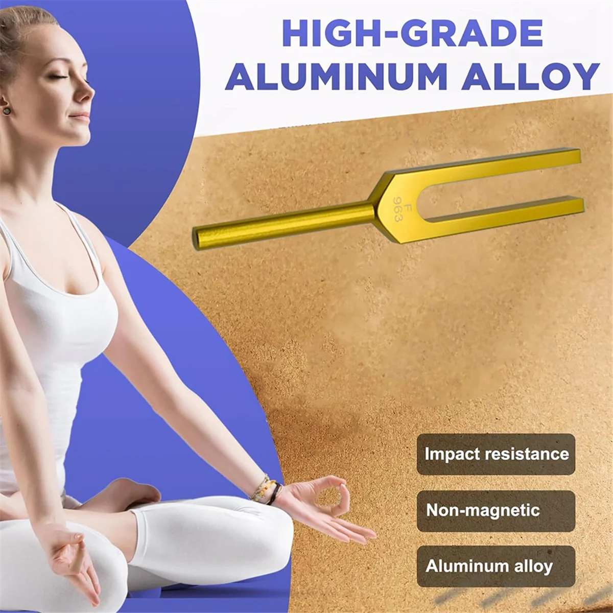 F 963HZ Tuning Fork Set, Tuning Fork for Healing Chakra, Sound Therapy, Keep Body, Mind and Spirit in Perfect Harmony